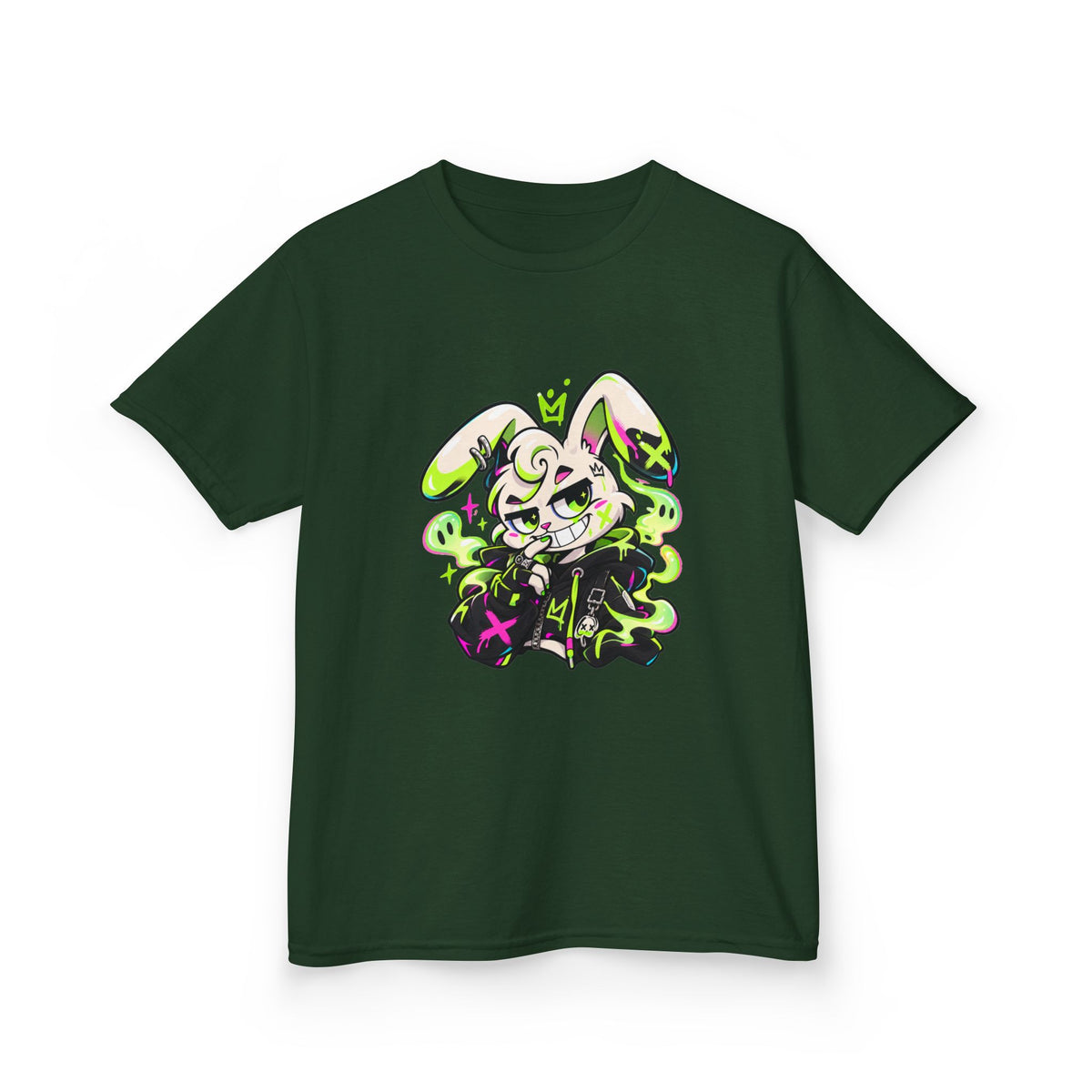 Neon Goth Bunny Kids Heavy Cotton Tee