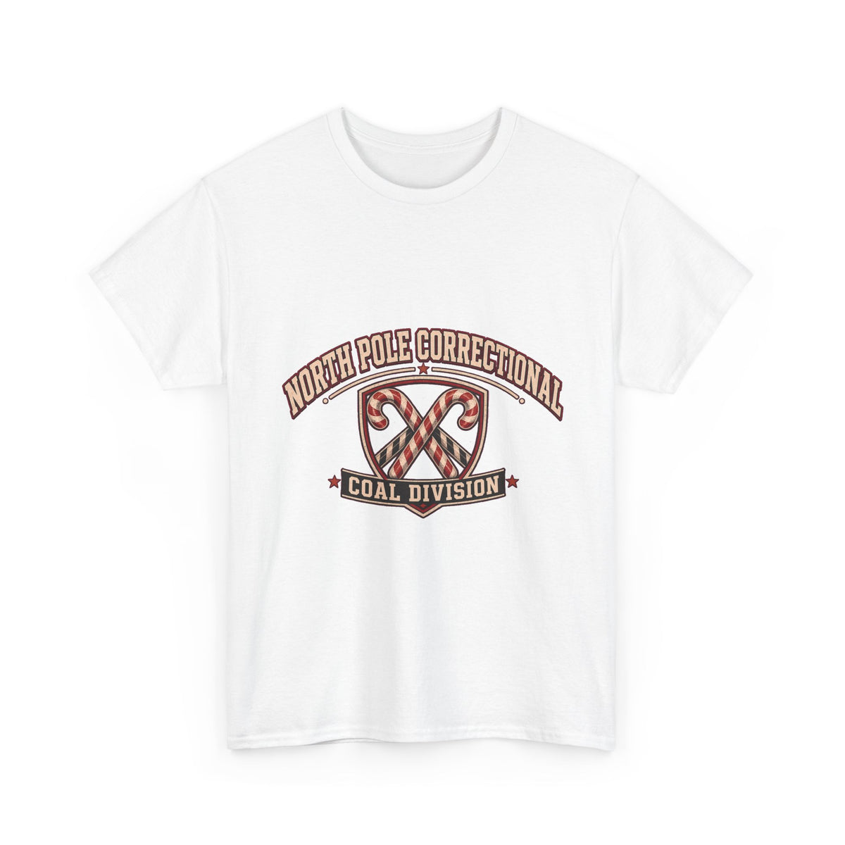 North Pole Correctional Coal Division Christmas Tee in White