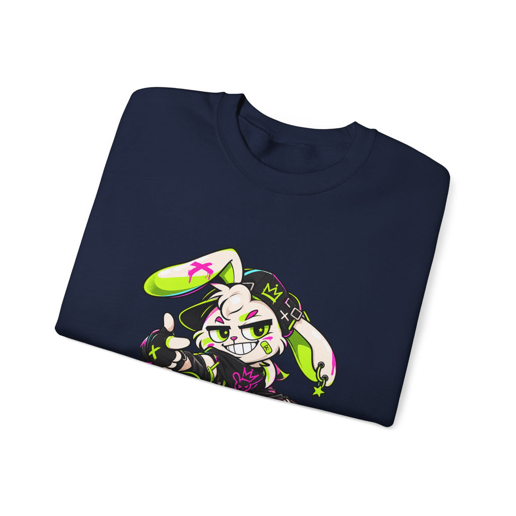Neon Punk Bunny Crewneck Sweatshirt