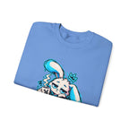 Sleepy Cyber Bunny Coffee Crewneck Sweatshirt