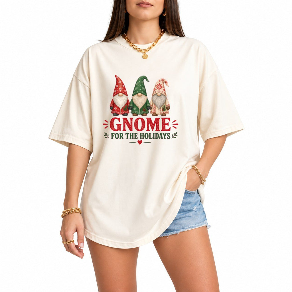 Holiday Gnomes oversized graphic tee, Ivory, photo 1