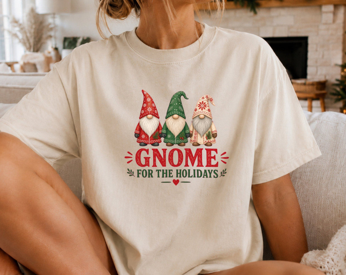 Holiday Gnomes oversized graphic tee, Ivory, photo 4
