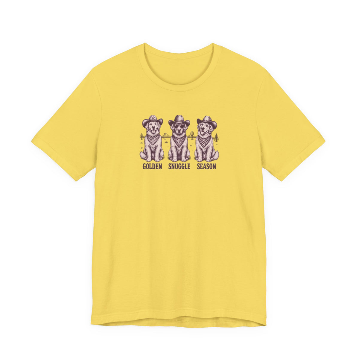 Golden Snuggle Season - Retriever Mom Tee in Maize Yellow