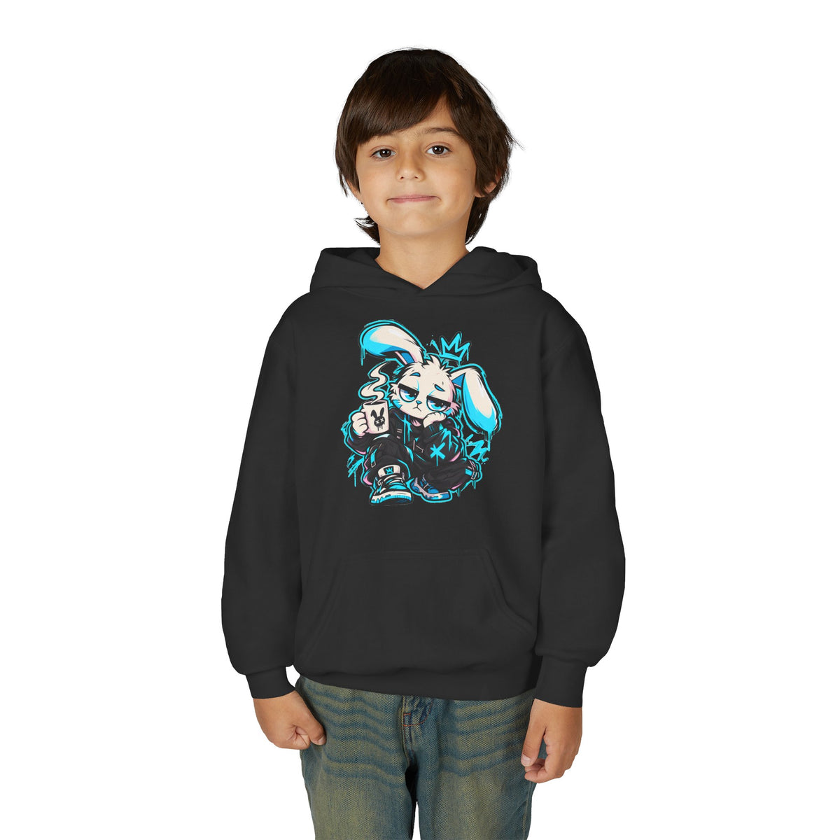 Graffiti Rabbit Coffee Kids Hoodie