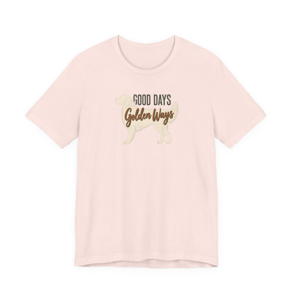 Golden Ways - Golden Retriever Mom T-Shirt in Soft Pink