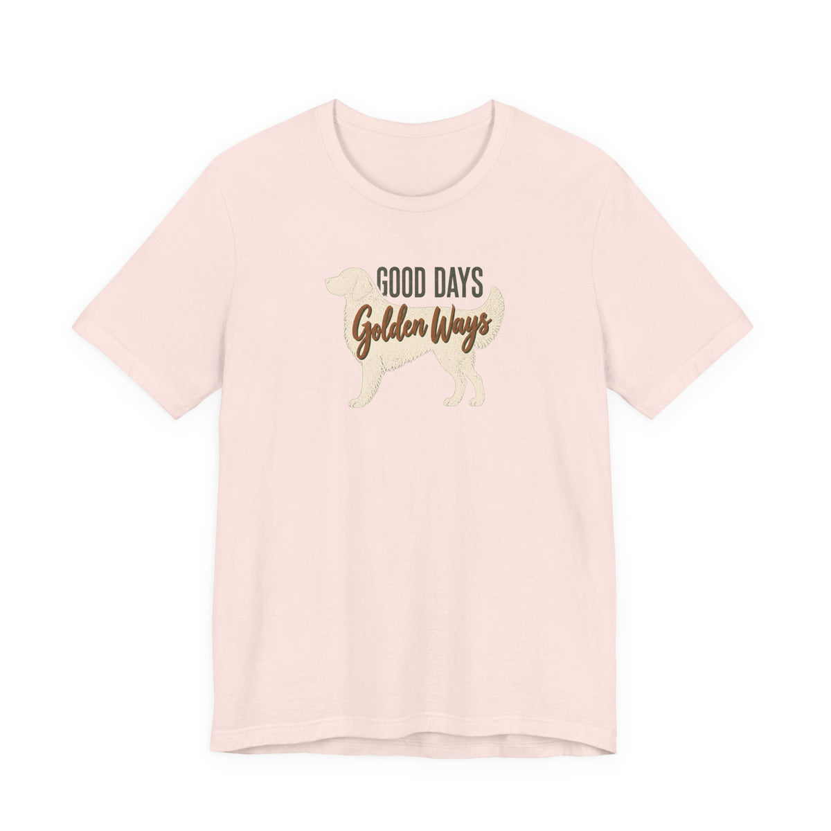 Golden Ways - Golden Retriever Mom T-Shirt in Soft Pink