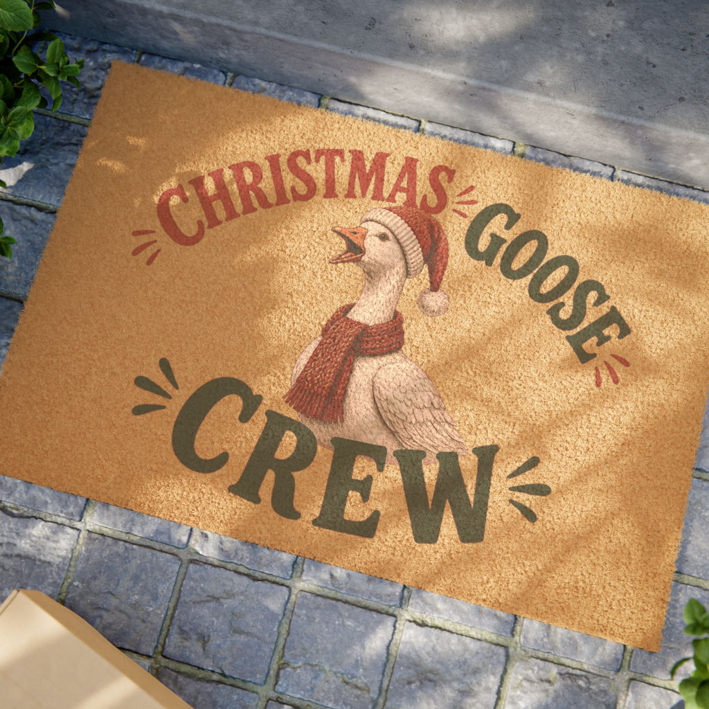 Christmas Goose Crew Doormat Festive Welcome Mat