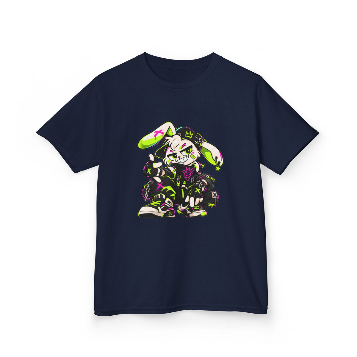 Neon Punk Bunny Kids Heavy Cotton Tee