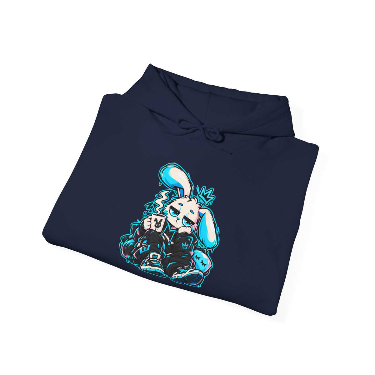 Sleepy Cyber Bunny Coffee Hoodie