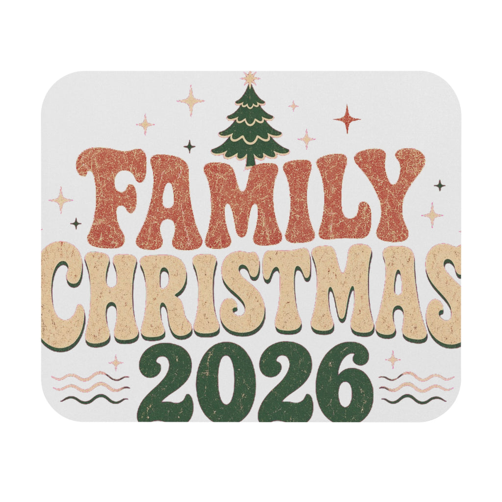 Retro Family Christmas 2026 Mouse Pad