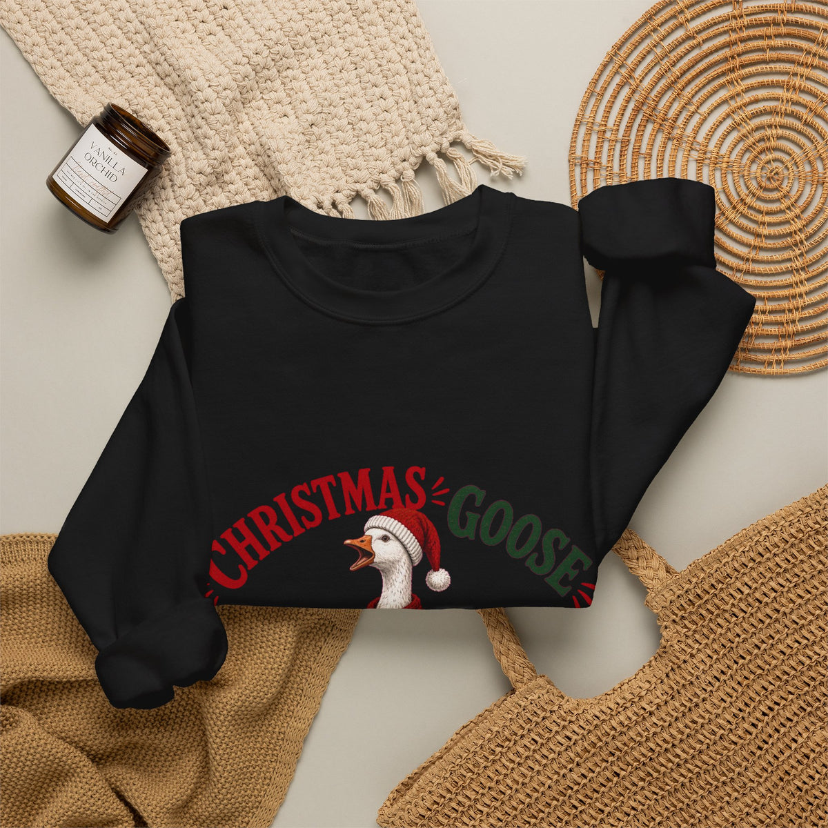 Christmas Goose Crew Crewneck Sweatshirt Cozy Holiday Gift