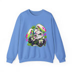 Punk Bunny Graffiti Crewneck Sweatshirt in Carolina Blue