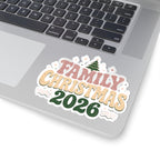 Retro Family Christmas 2026 Kiss-Cut Sticker