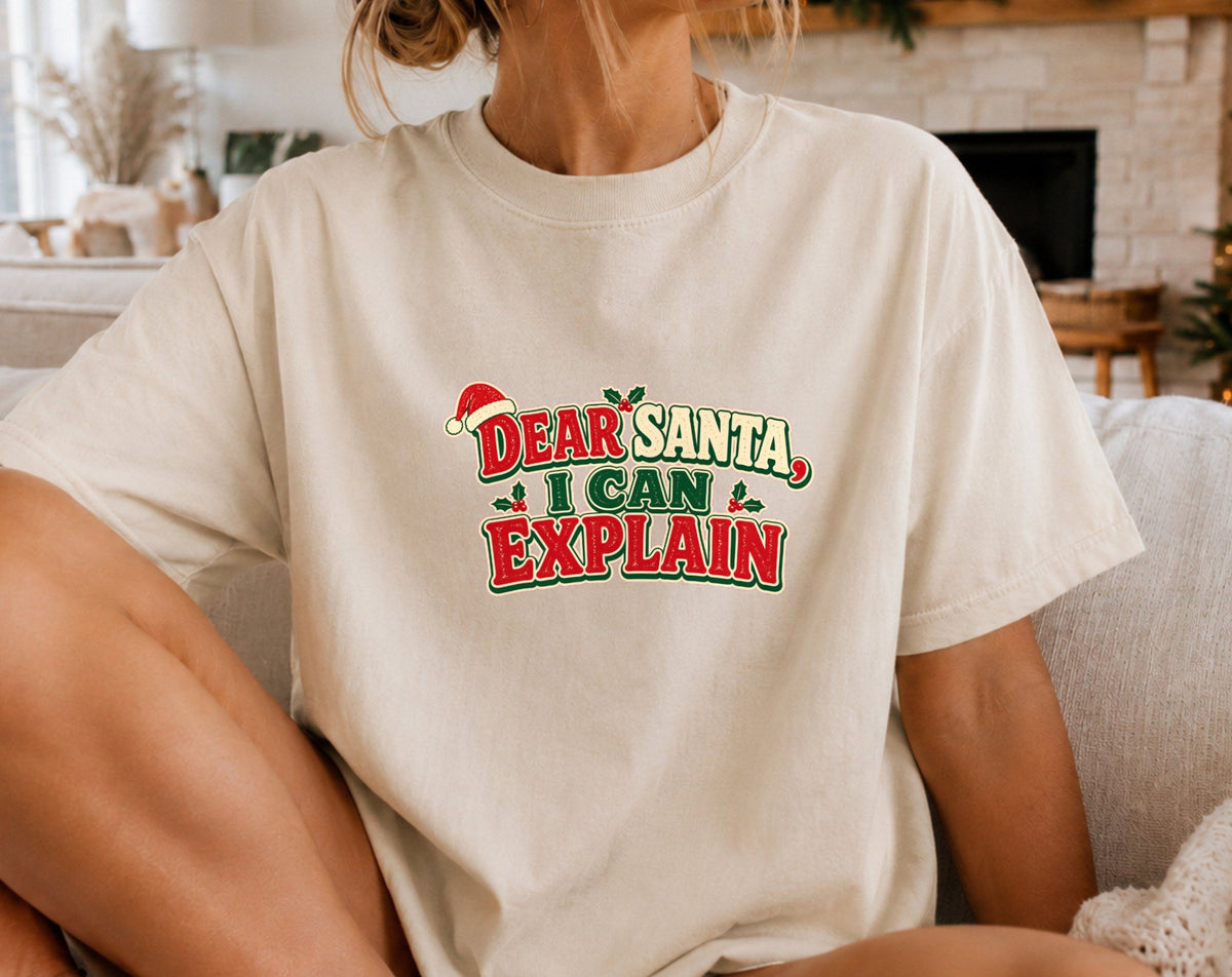 Dear Santa Quote oversized graphic tee, Ivory, photo 4