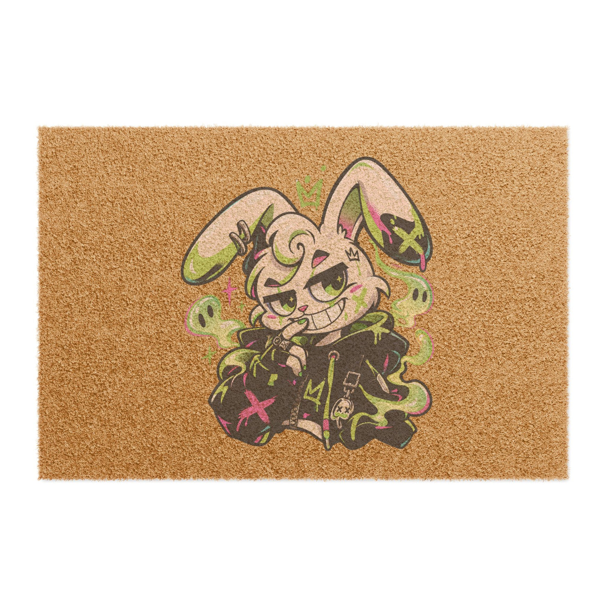 Neon Goth Bunny Doormat
