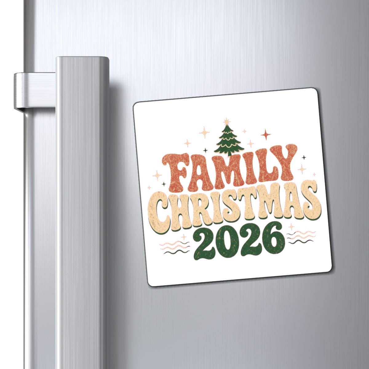 Retro Family Christmas 2026 Magnet