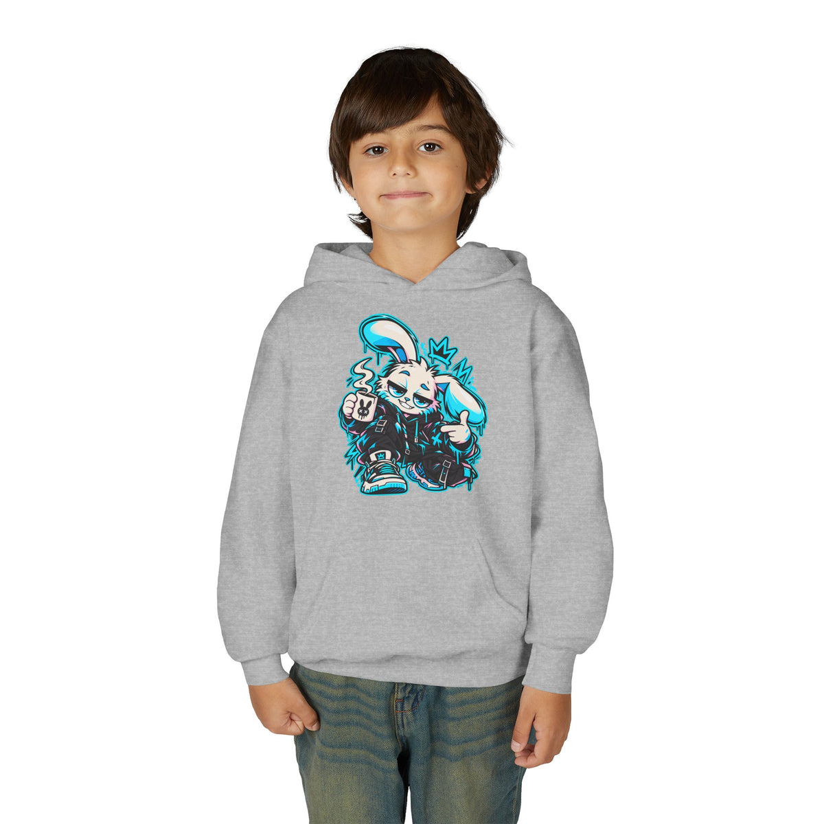 Graffiti Rabbit Coffee Kids Hoodie