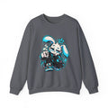 Graffiti Rabbit Coffee Crewneck Sweatshirt in Charcoal