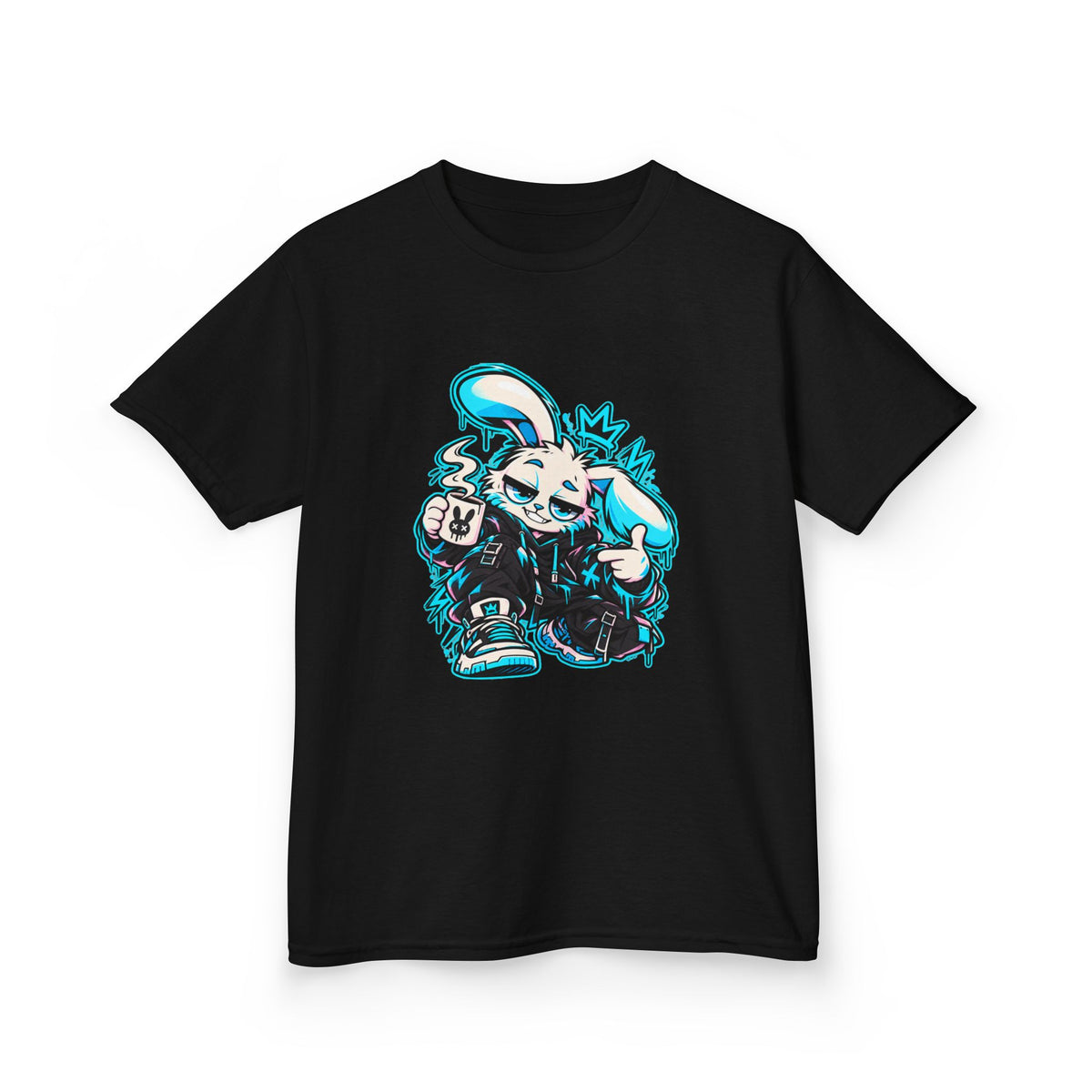 Graffiti Rabbit Coffee Kids Heavy Cotton Tee