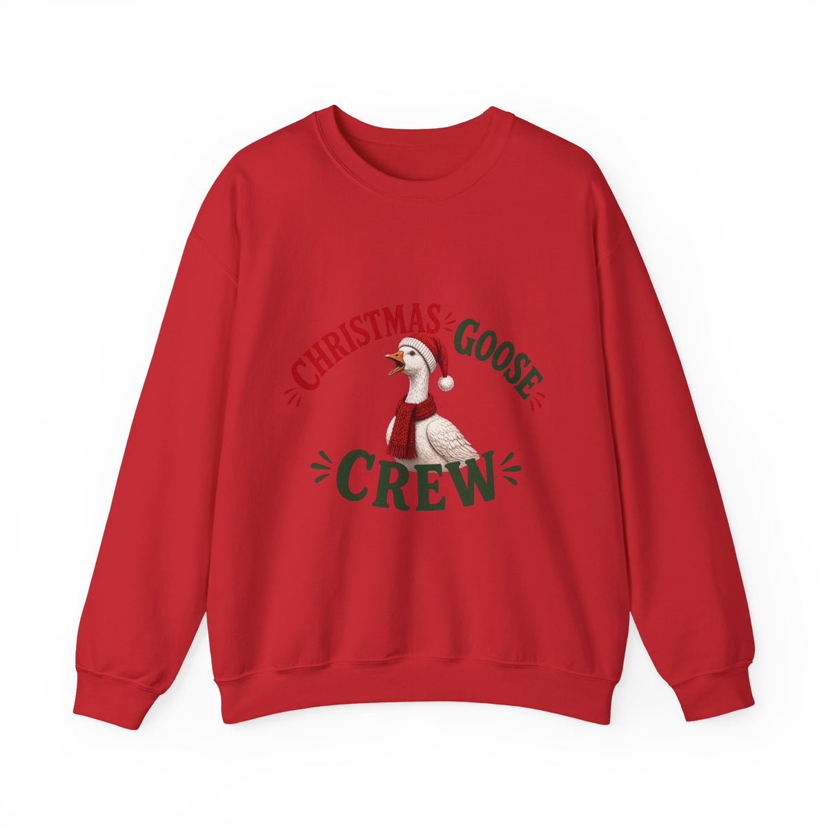 Christmas Goose Crew Crewneck Sweatshirt Cozy Holiday Gift in Red