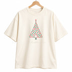 Dotted Christmas Tree oversized graphic tee, Ivory, photo 7