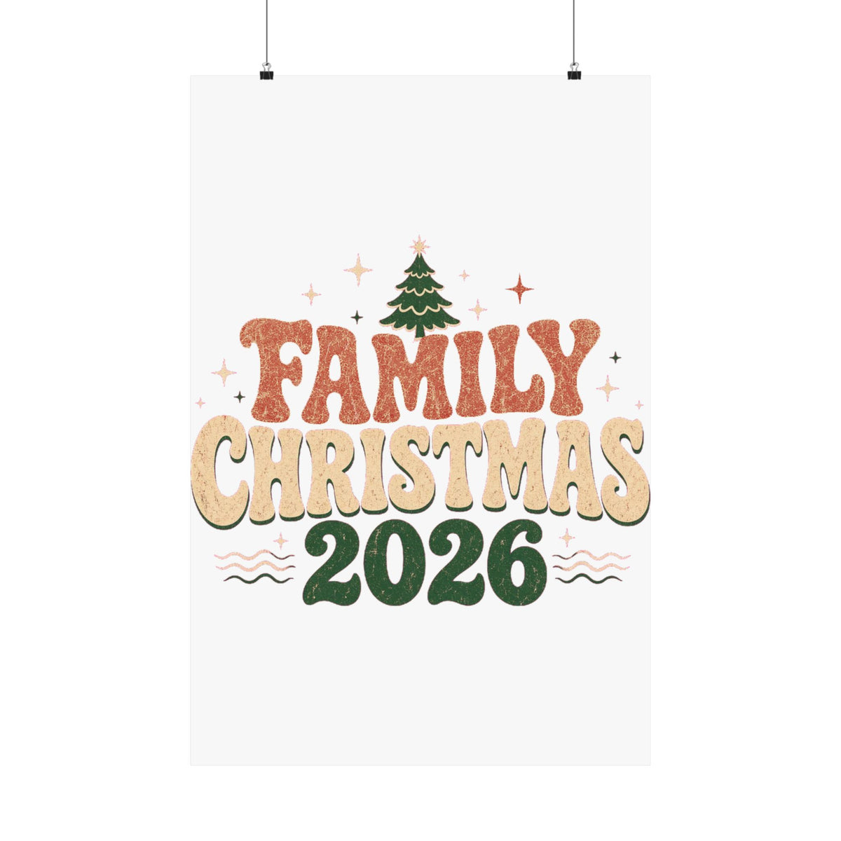 Retro Family Christmas 2026 Matte Poster