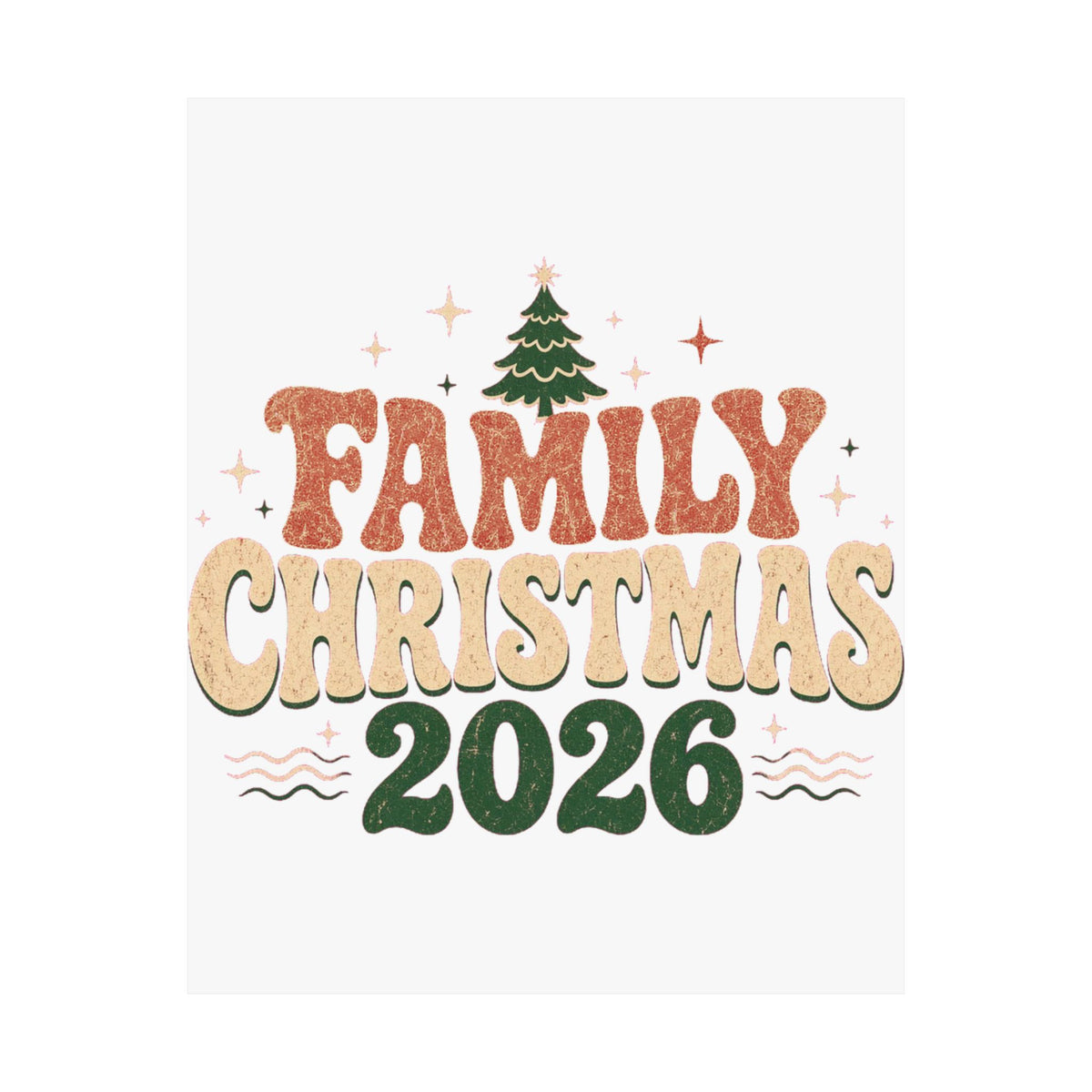 Retro Family Christmas 2026 Matte Poster