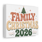 Retro Family Christmas 2026 Stretched Canvas