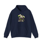Neon Punk Bunny Hoodie in Navy