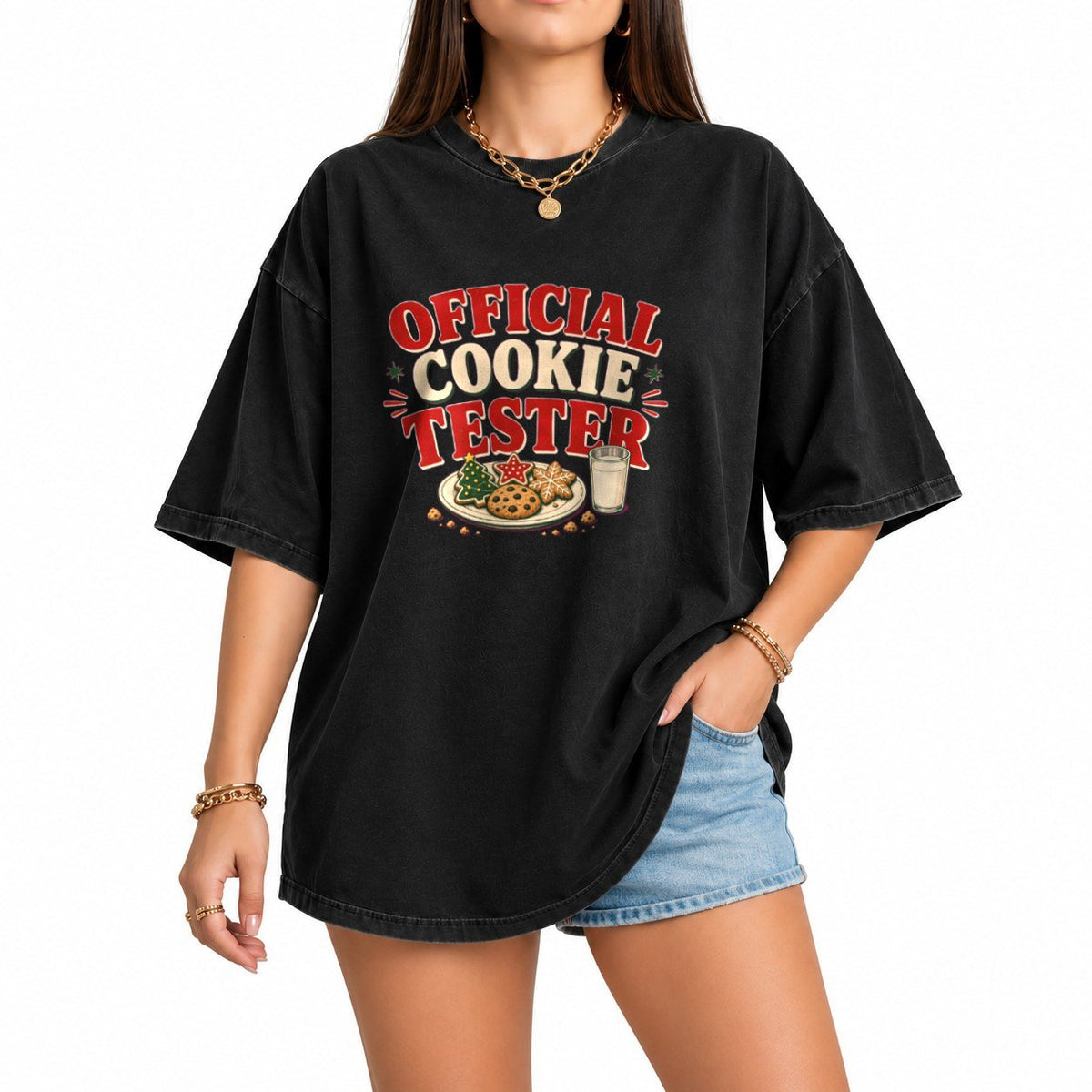 Cookie Tester oversized graphic tee, Black, photo 1