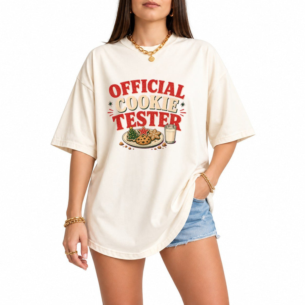 Cookie Tester oversized graphic tee, Ivory, photo 1