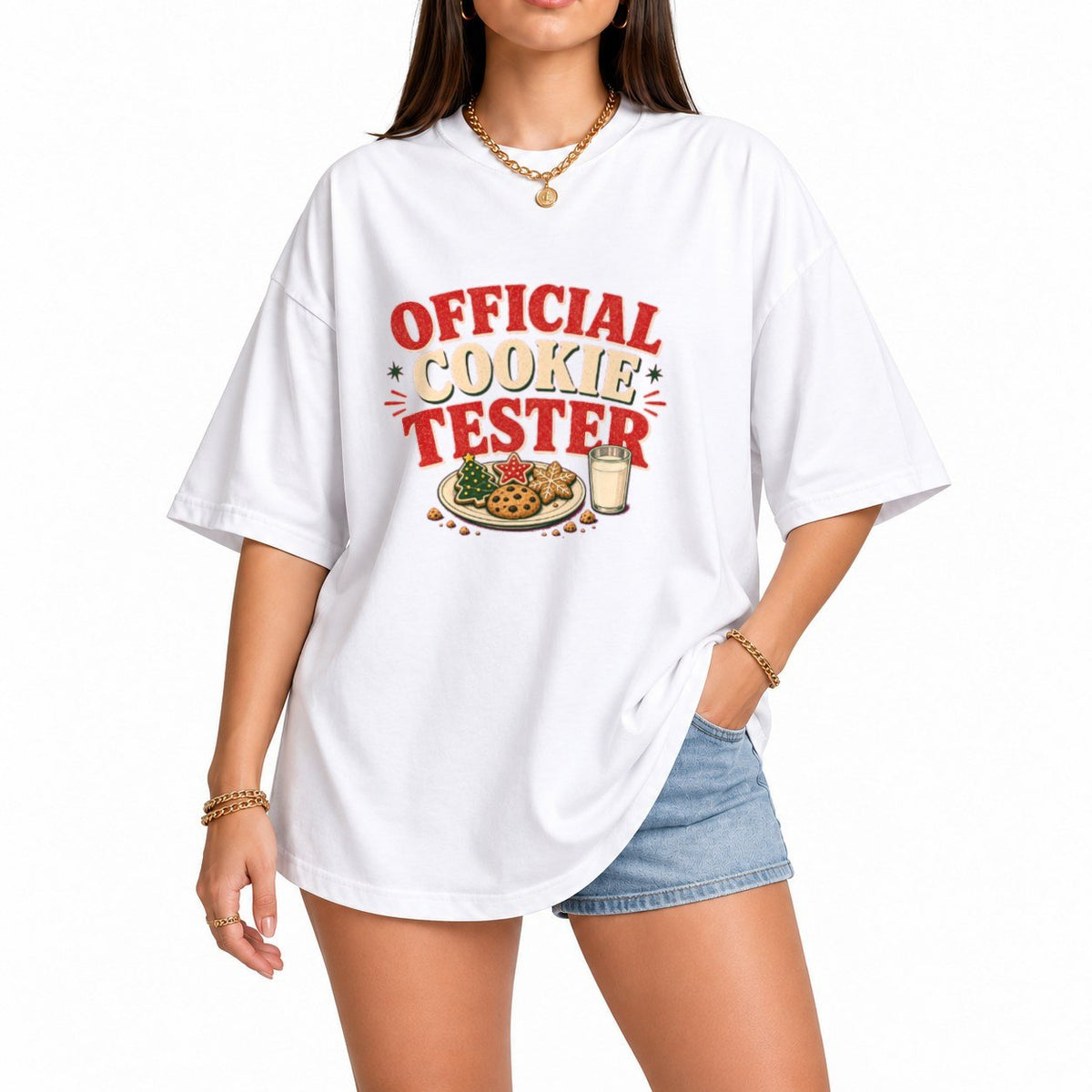 Cookie Tester oversized graphic tee, White, photo 1