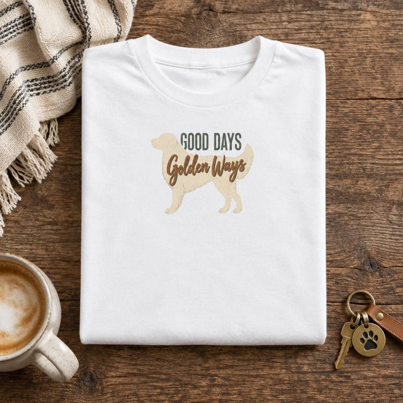 Golden Ways - Golden Retriever Mom T-Shirt in White