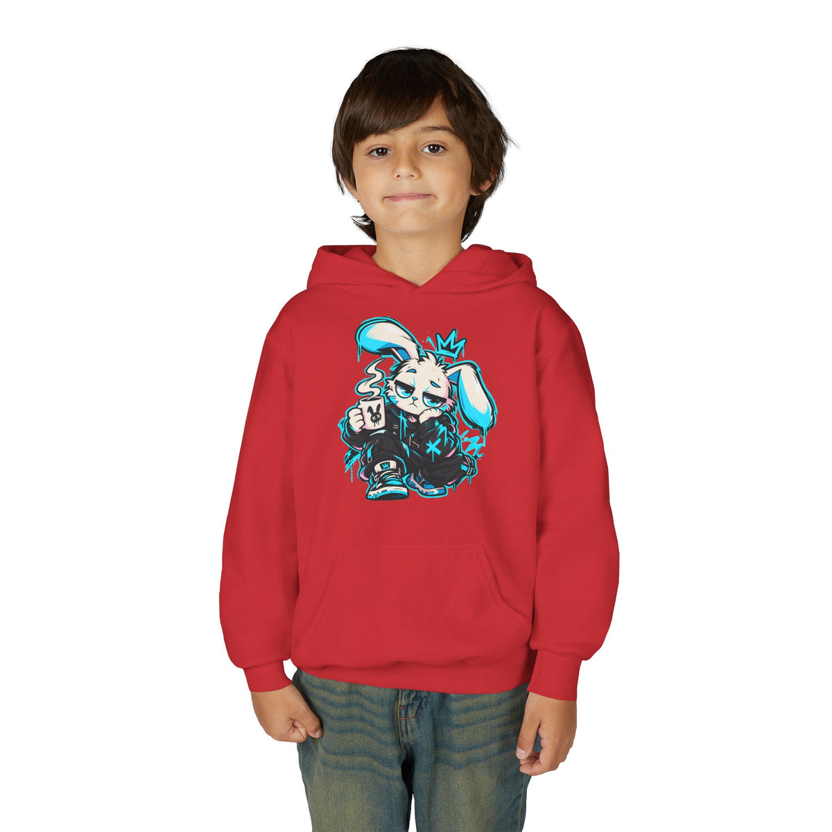 Graffiti Rabbit Coffee Kids Hoodie