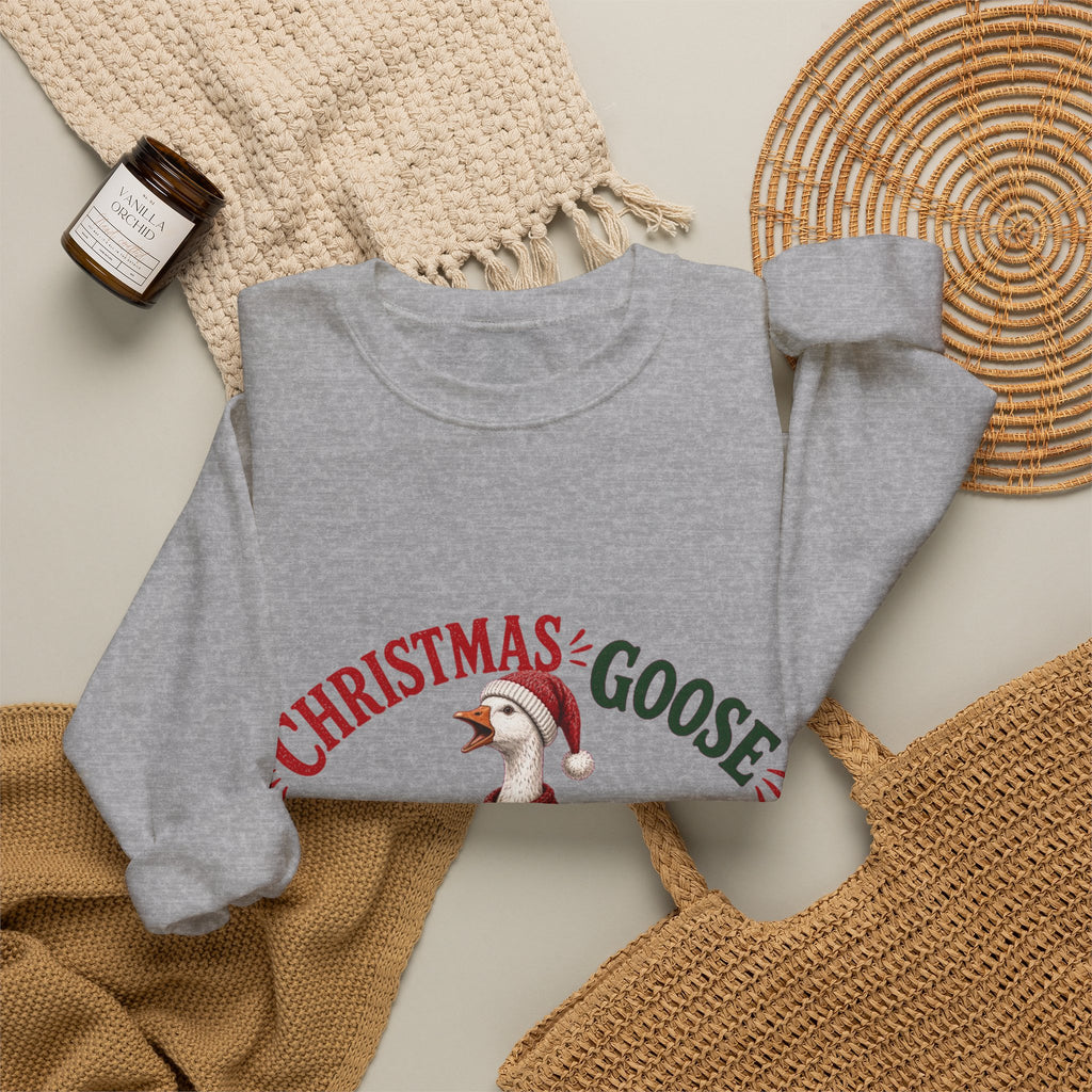 Christmas Goose Crew Crewneck Sweatshirt Cozy Holiday Gift