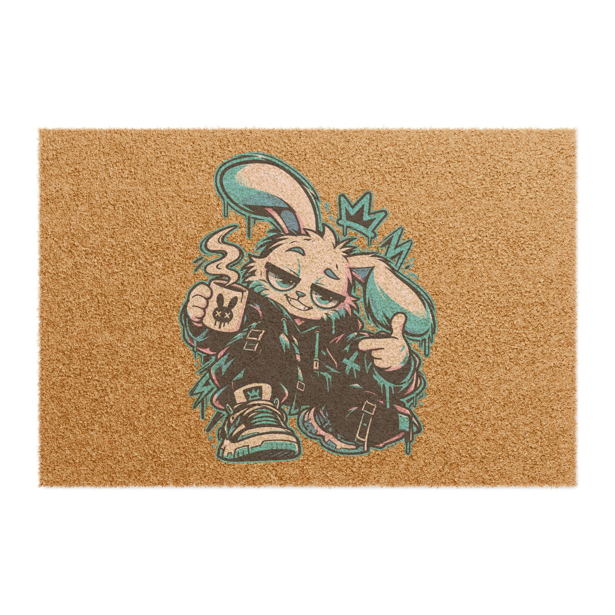 Graffiti Rabbit Coffee Doormat