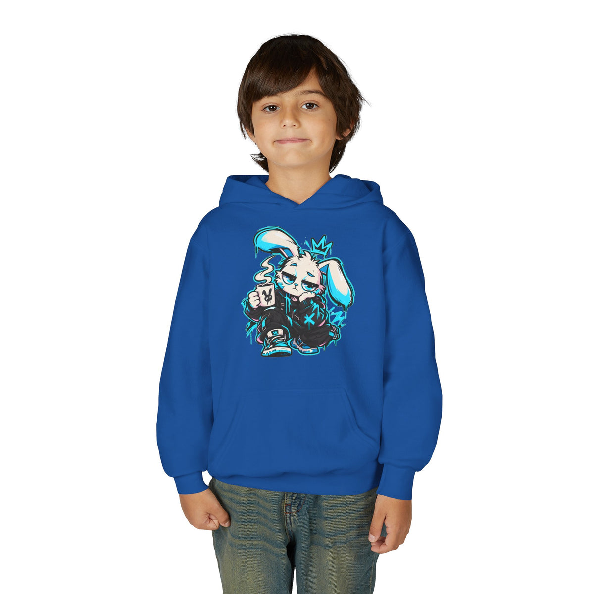 Graffiti Rabbit Coffee Kids Hoodie