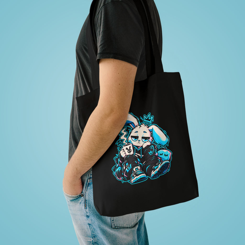 Sleepy Cyber Bunny Coffee Tote Bag