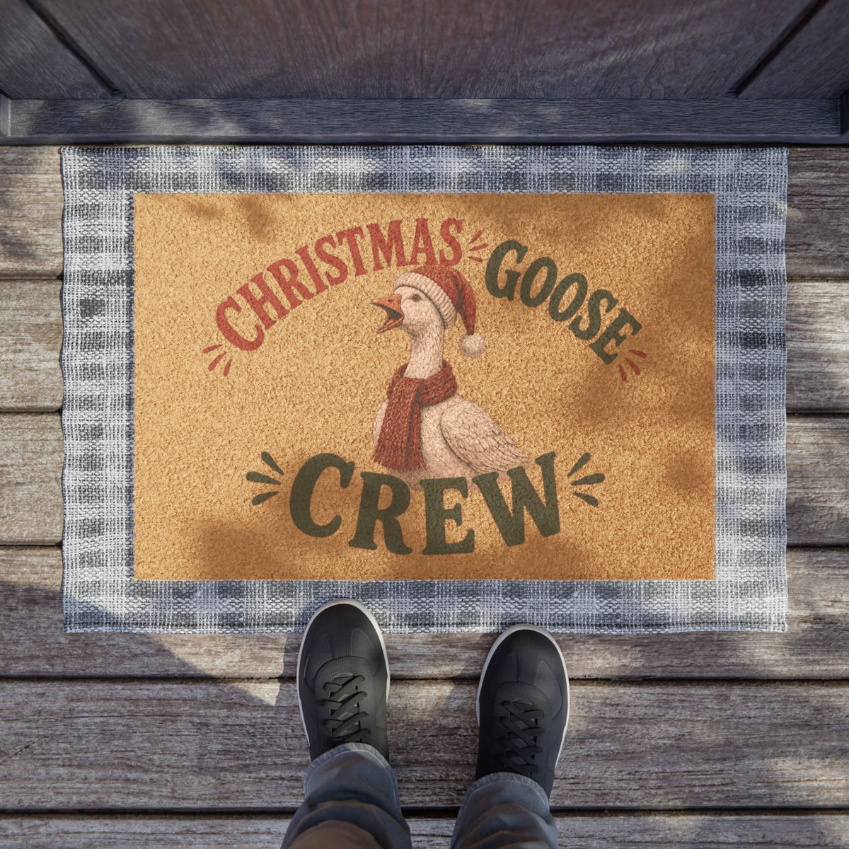 Christmas Goose Crew Doormat Festive Welcome Mat
