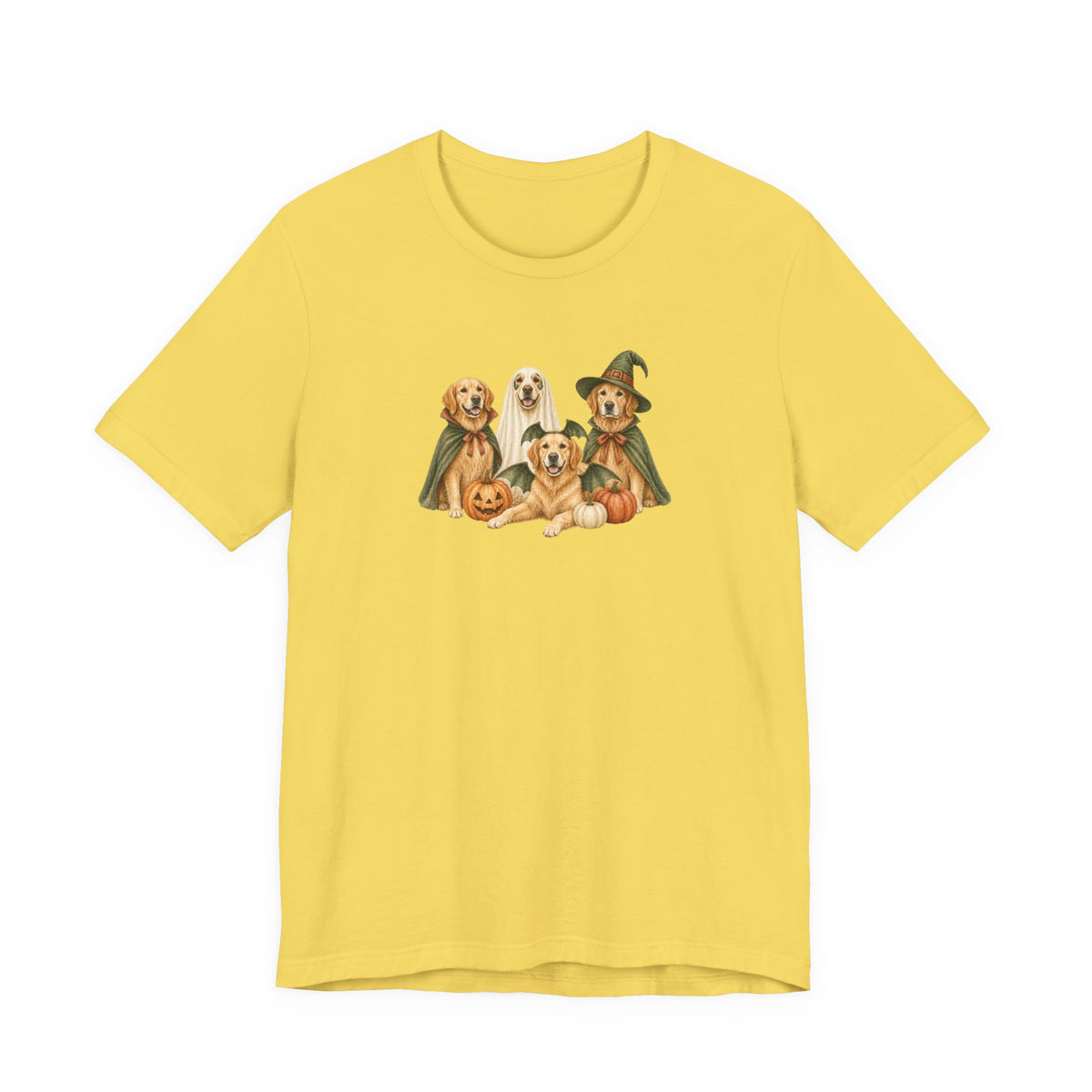 Golden Retriever Halloween Costumes Tee in Maize Yellow