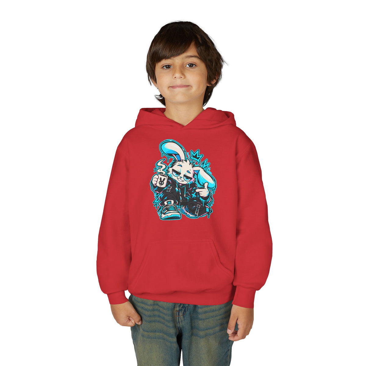 Graffiti Rabbit Coffee Kids Hoodie