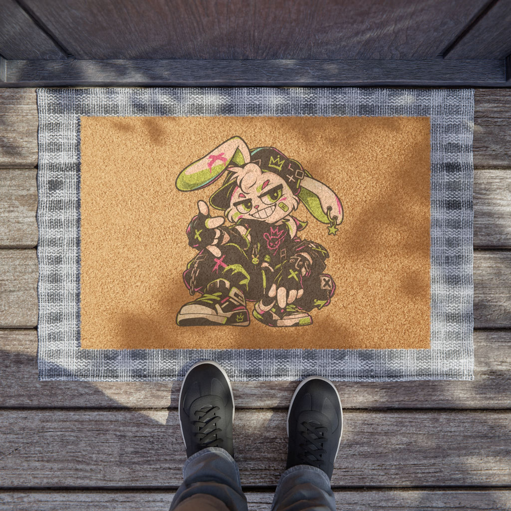 Neon Punk Bunny Doormat