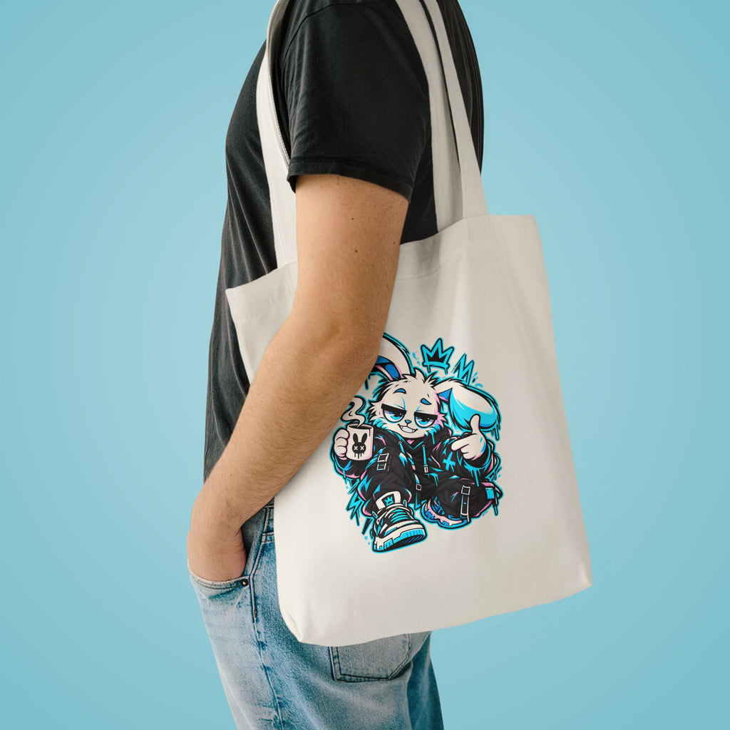 Graffiti Rabbit Coffee Cotton Tote Bag