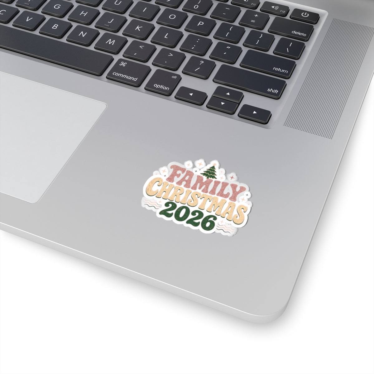 Retro Family Christmas 2026 Kiss-Cut Sticker