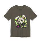 Neon Goth Bunny Premium Jersey Tee in Army