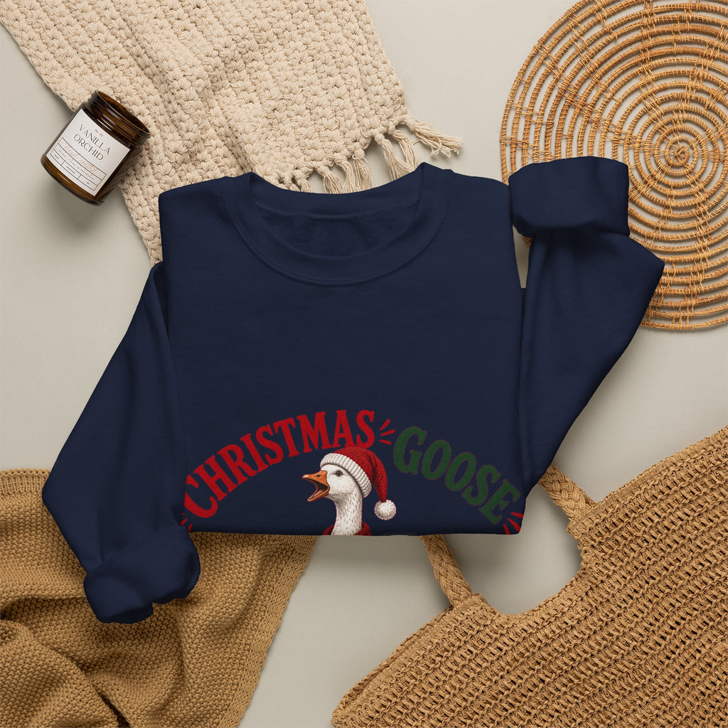 Christmas Goose Crew Crewneck Sweatshirt Cozy Holiday Gift