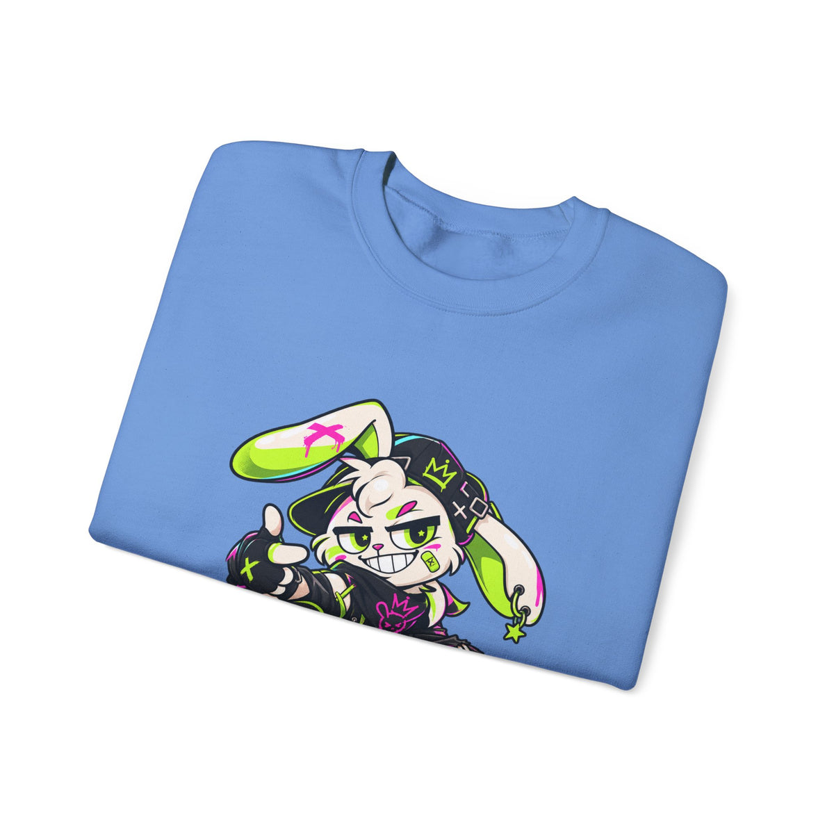 Neon Punk Bunny Crewneck Sweatshirt