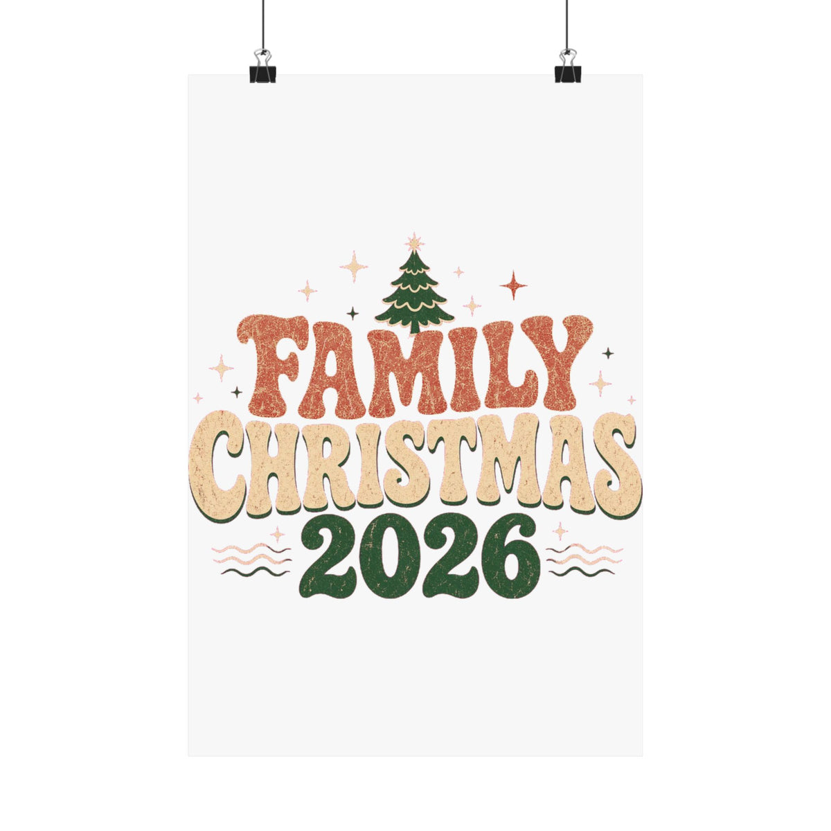 Retro Family Christmas 2026 Matte Poster