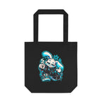 Graffiti Rabbit Coffee Cotton Tote Bag in Black