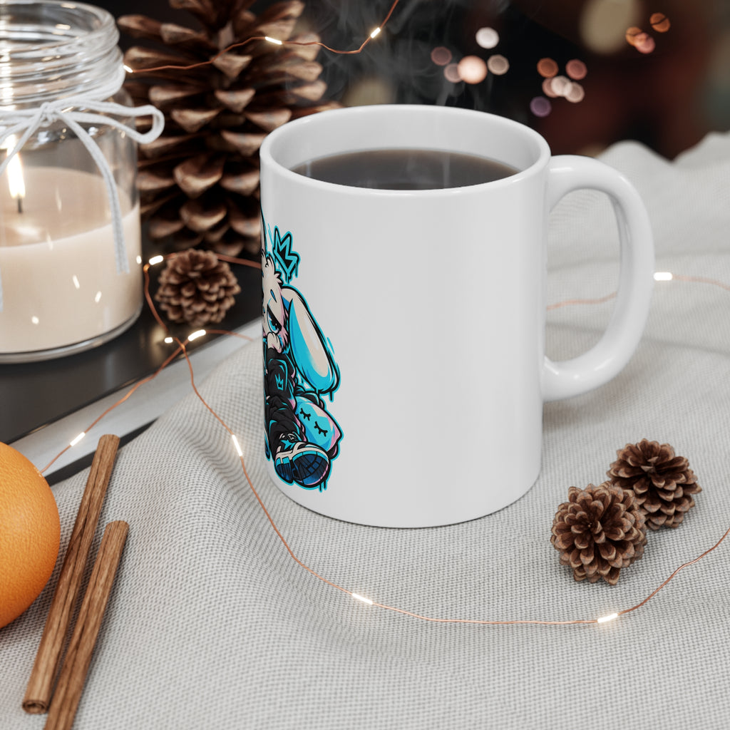 Sleepy Cyber Bunny Coffee Mug Gift